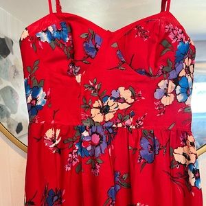 Red floral maxi length Band of Gypsys dress